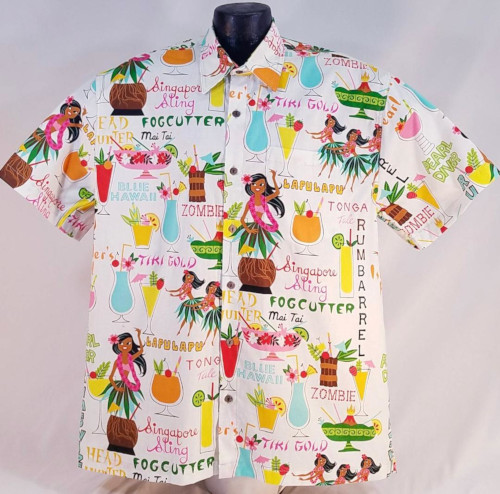 Tropical Tiki drinks Hawaiian shirt